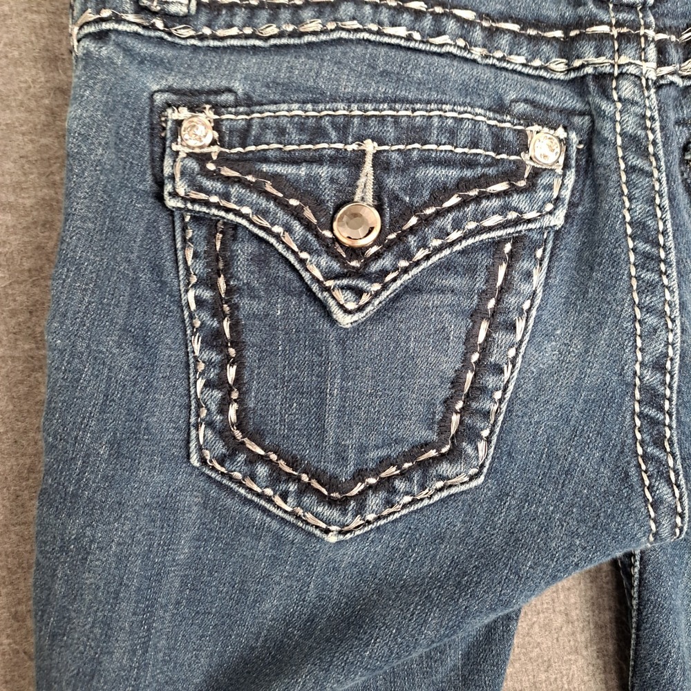 Miss Me Women's Skinny Jeans Blue 26 JS5014S95 Rhinestone Buttons 28x30
